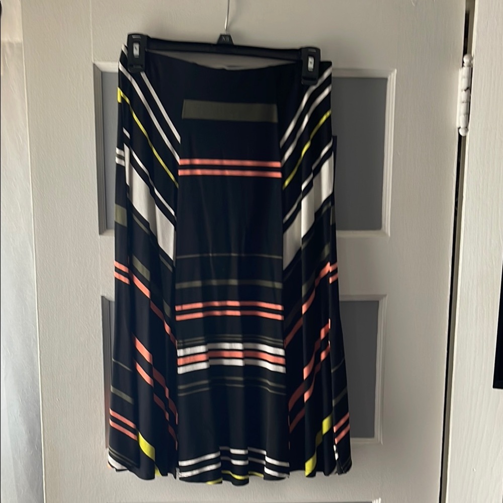 Apt. 9 Blue and White Midi A-Line Skirt